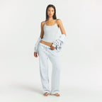 SKIMS Cotton Fleece Classic Straight Leg Pant Light Heather Grey