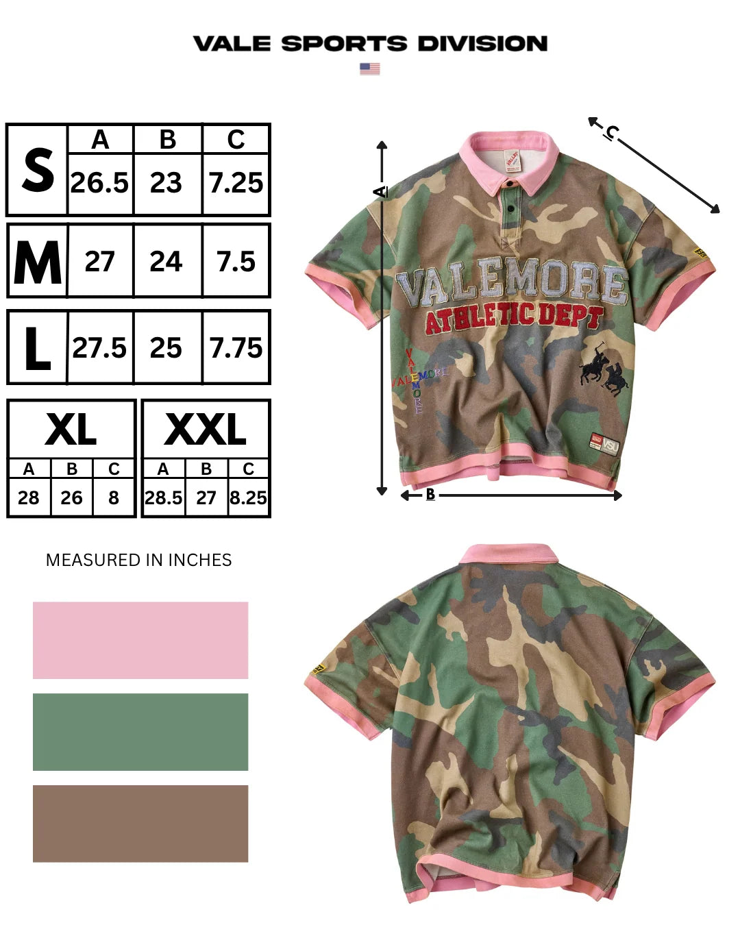 Vale Forever Dropout Polo Pink/Camo