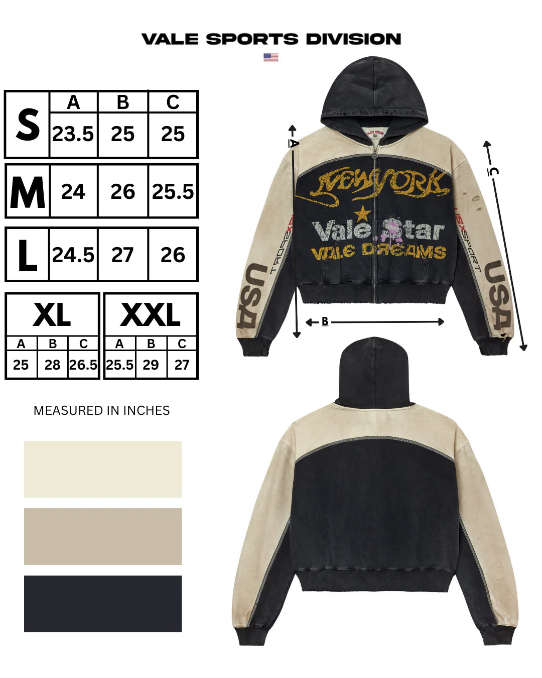 Vale Forever Vale Star Zip Up Dest/Black/Tan