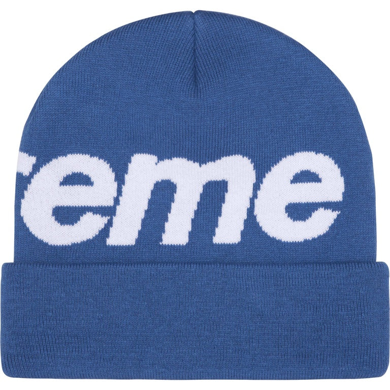 Supreme Logo Blue Beanie