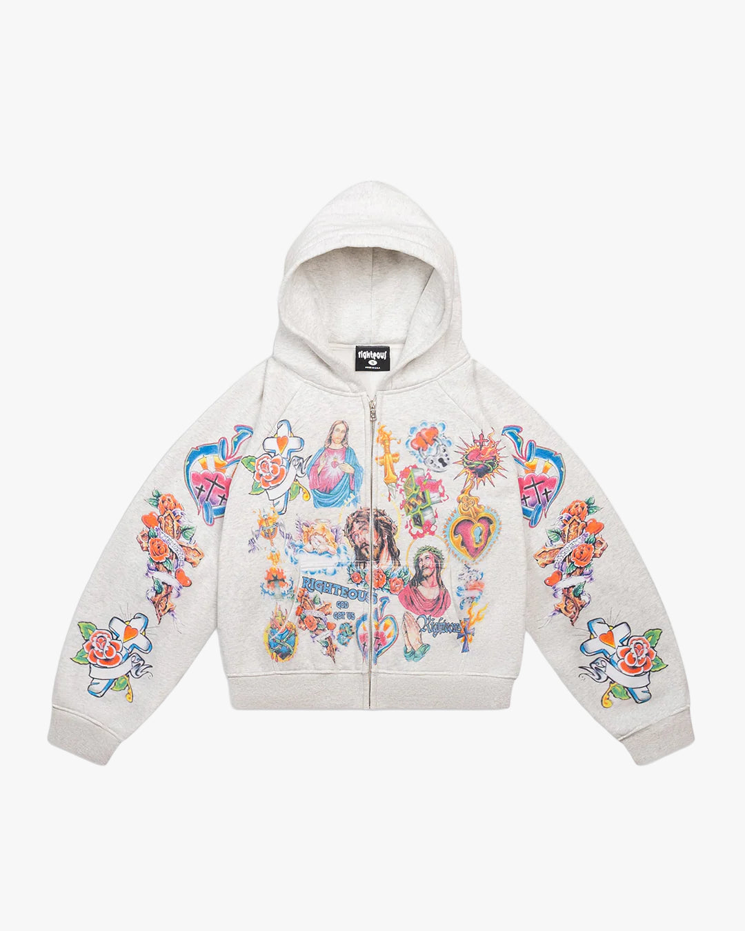 We Are Righteous Risen King Grey Zip UP