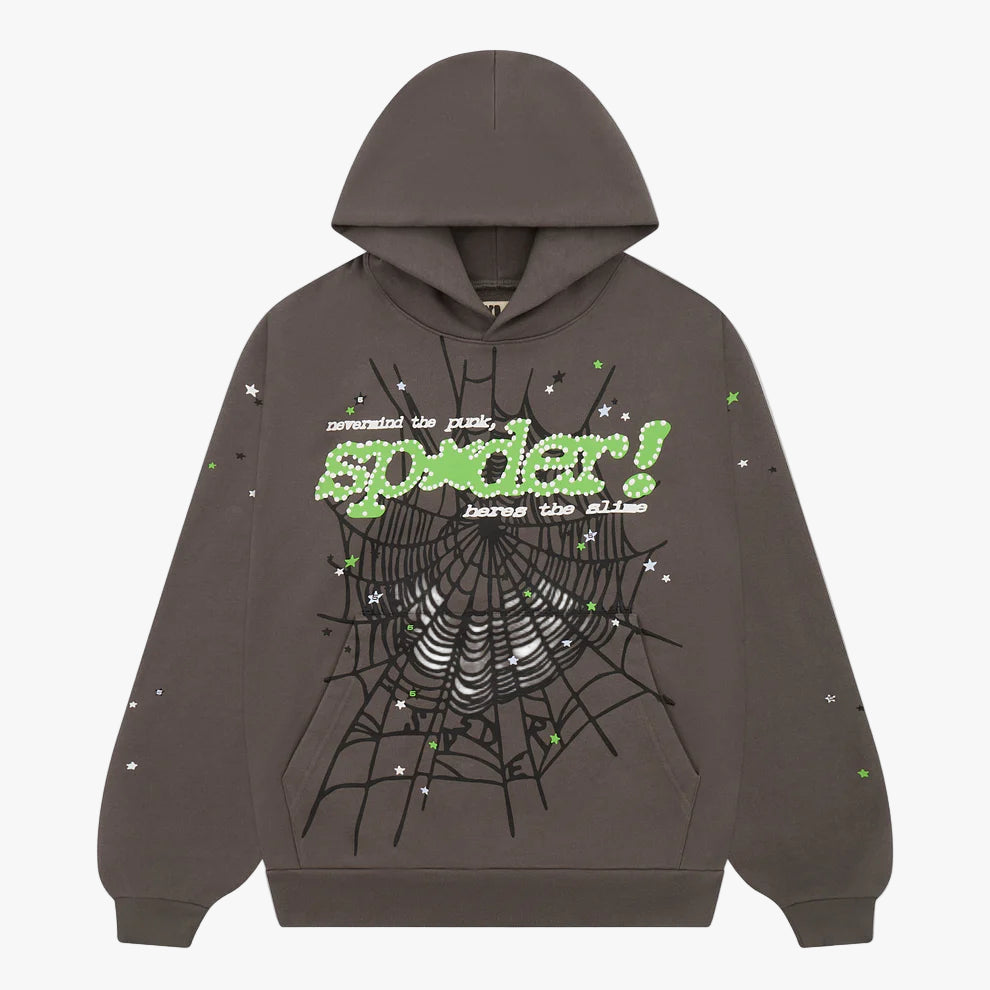 Sp5der Punk V2 Hoodie Slate Grey